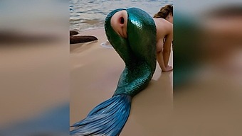 A Stranger Penetrates A Mermaid Vigorously On The Beach, Causing Her Delicate Anus To Open Wide In Outdoor Anal Encounter - Ai-Generated Porn